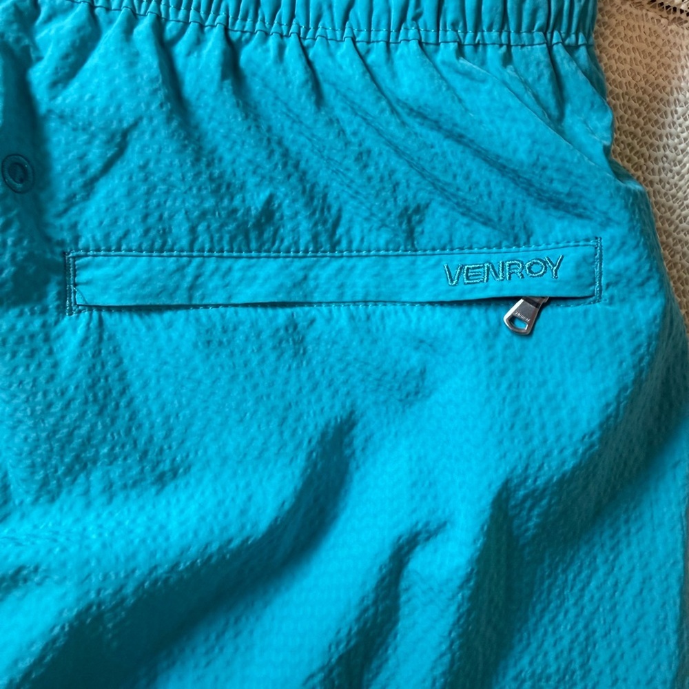 New Venroy Curved Hem Swim Men’s Short Aqua Blue L - Picture 11 of 16
